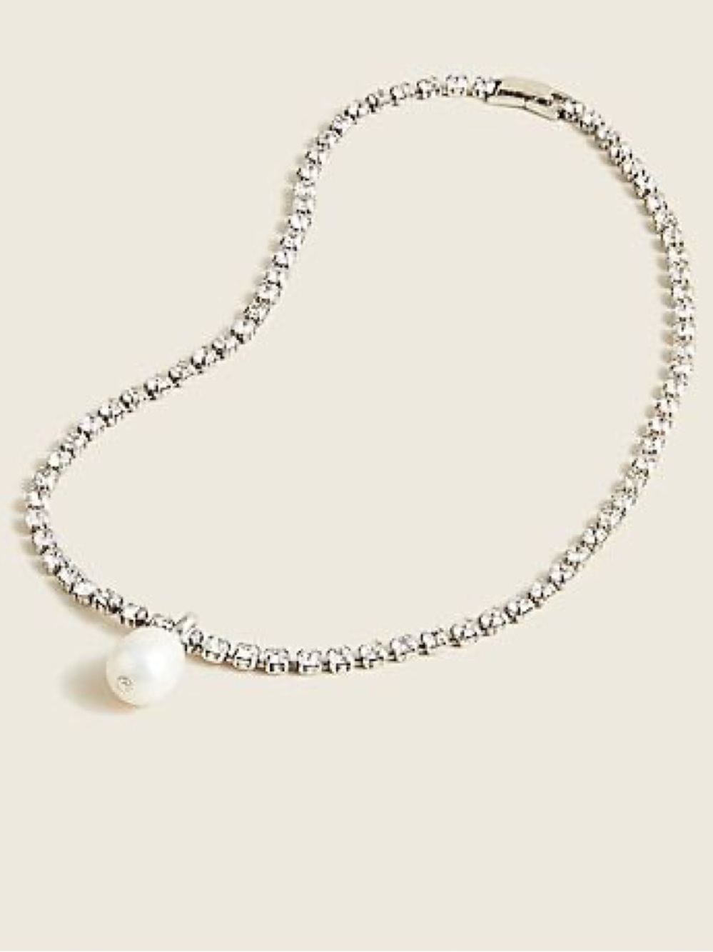 J. Crew Tennis Necklace with Freshwater Pearl NEW